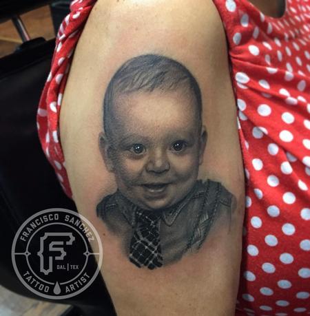 Francisco Sanchez - Realistic Baby Portrait Tattoo